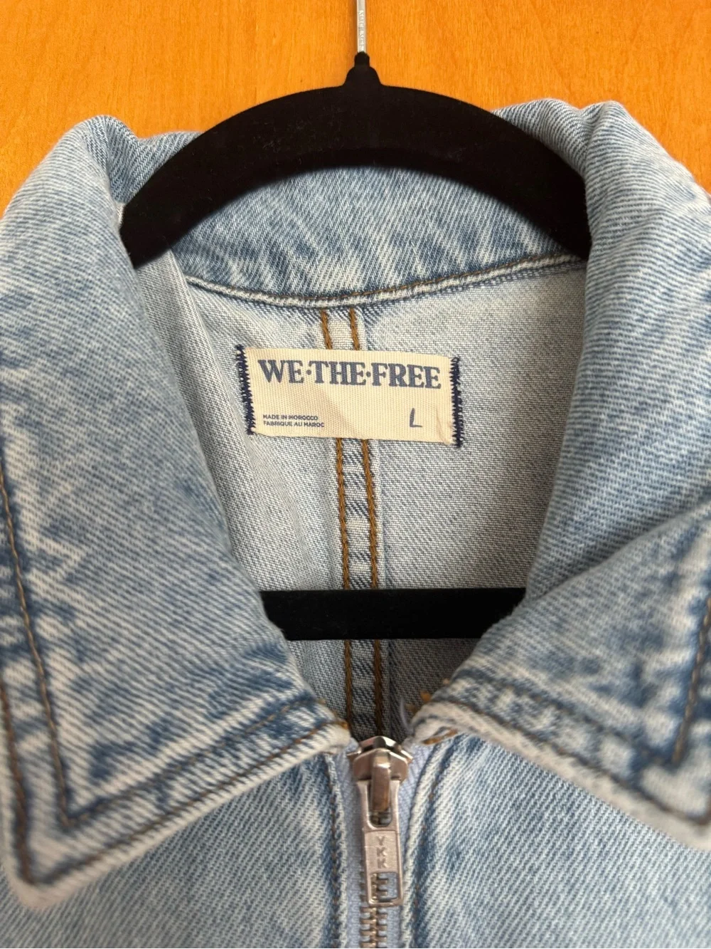 We The Free Light Blue Denim Short-Sleeve Jumpsuit